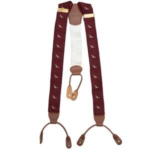 Brooks Brothers Mallard Duck Leather Button Adjustable Suspenders